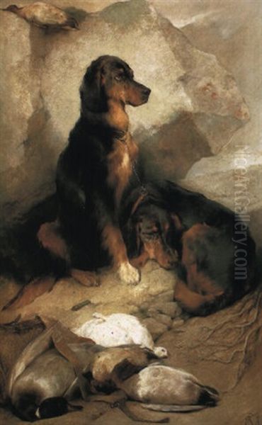 Two Setters With The Day's Bag - view 1