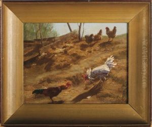 Chickens On A Hillside by Walter Douglas