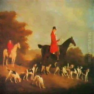 John, 12th Lord Elphinstone On His Favourite Hunter, Burgundy, Surrounded By His Hounds thumbnail