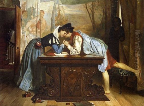 A Secret Tryst, Figures In A Renaissance Interior - view 1