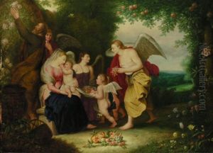 Heilige Familie Bei Der Rast by Frans Bartholomeus Douven