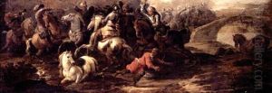 A Cavalry Battle Scene Between Turks And Christians