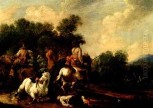 Reitergefecht by Simon Johannes van Douw