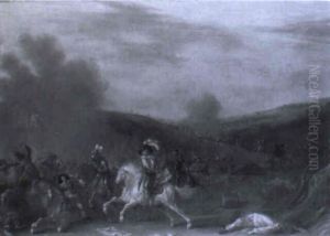 La Charge De La Cavalerie by Simon Johannes van Douw
