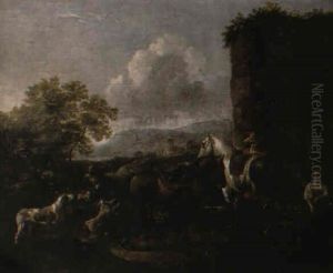 Escena Campestre by Simon Johannes van Douw