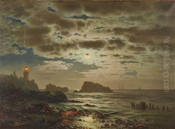Coastal Landscape In The Moonlight - view 1