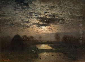 Full Moon Night (barth On The Baltic Sea) by Louis, Carl Ludwig Douzette