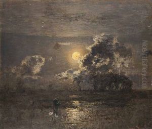 Nachtliche Landschaft Im Mondschein by Louis, Carl Ludwig Douzette