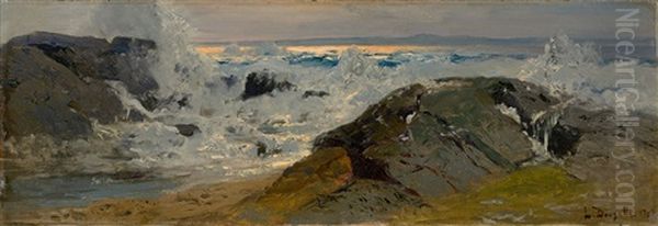 Rocky Coast With A Stormy Sea - view 1
