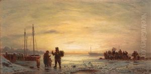 Fischer Am Ufer by Louis, Carl Ludwig Douzette