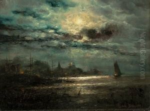 Mondnacht Am Barther Bodden by Louis, Carl Ludwig Douzette