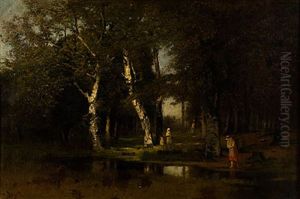 Waldlichtung Mit Tumpel/darswald by Louis, Carl Ludwig Douzette