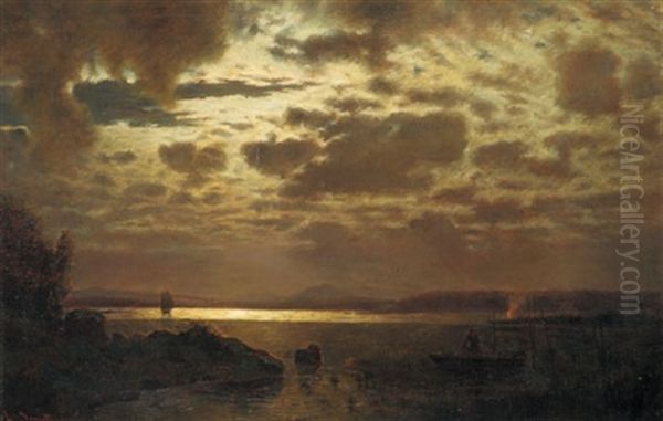 Seenlandschaft Bei Vollmond - view 1