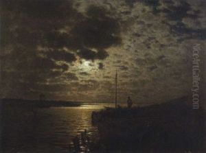 Mondscheinlandschaft by Louis, Carl Ludwig Douzette