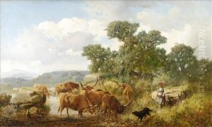Spanish Herdsman Andcattle In A Landscape Spanish Herdsman Andcattle In A Landscape