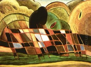 Brick Barge With Landscape by Arthur Garfield Dove