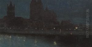 Nocturne (possibly Westminster) by Thomas Millie Dow