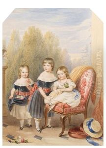 The Three Eldest Children Of Frederich John Howard M.p. And His Wife Lady Fanny Cavendish by Robert Dowling