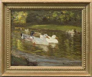Ducks In A Stream by Patrick Downie