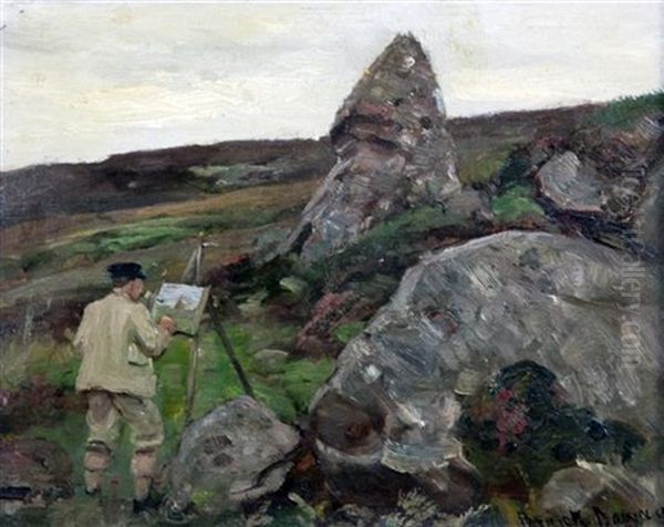 Artist Painting In A Landscape - view 1