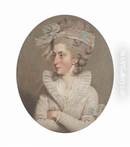 Portrait Of Letitia Anna Philippa Pervis, Bust-length, In A White Dress by John Downman