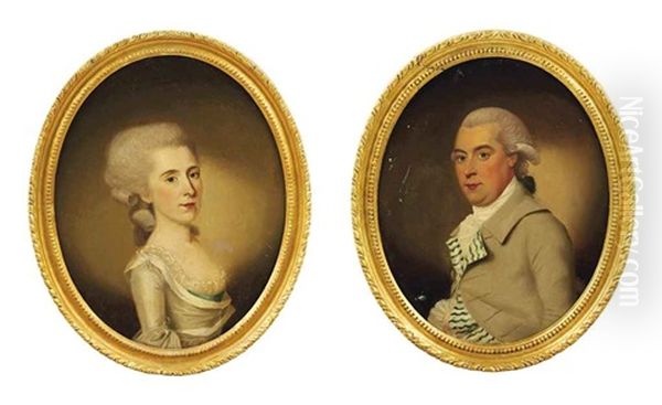 Portrait Of A Gentleman In A Grey Coat (+ Portrait Of A Lady In A White Dress With A Lace Trim; Pair) - view 1