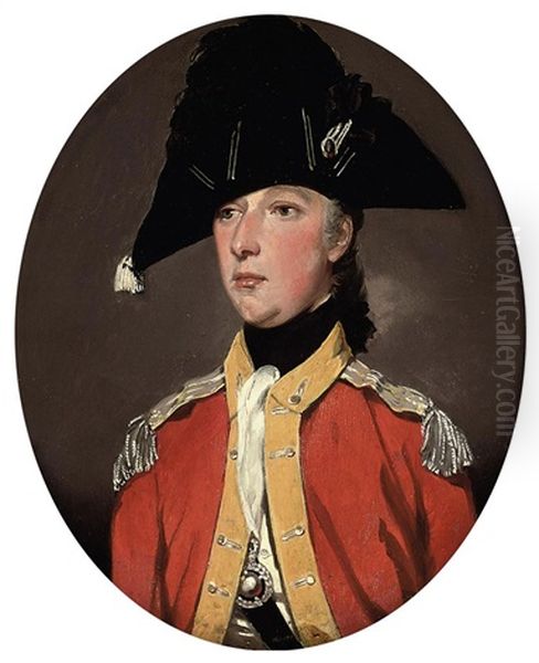 Portrait Of An Officer (lieutenant Hall ?) In The Uniform Of The Staffordshire Militia - view 1