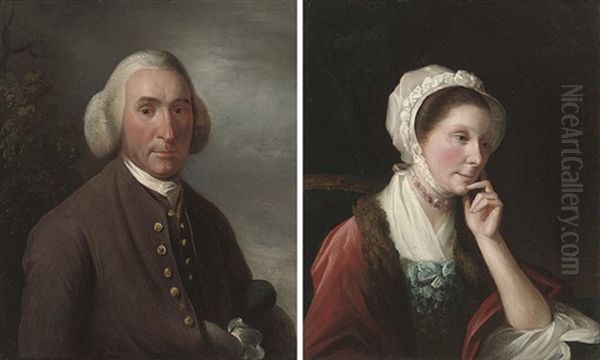 Portrait Of A Gentleman, In A Brown Coat (+ Portrait Of A Lady In A Blue Dress; Pair) - view 1