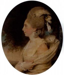 Portrait Of Susan Rushbrooke In A White Dress And Shawl, With A Jewelled And Feathered Headdress