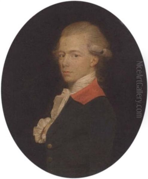 Portrait Of A Gentleman In A Blue Coat With Red Collar - view 1