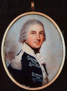 Lieutenant Colonel Patrick Maxwell, Wearing The Uniform Of The 19th Light Dragoons, Blue Coat With Cream Facings by John Downman