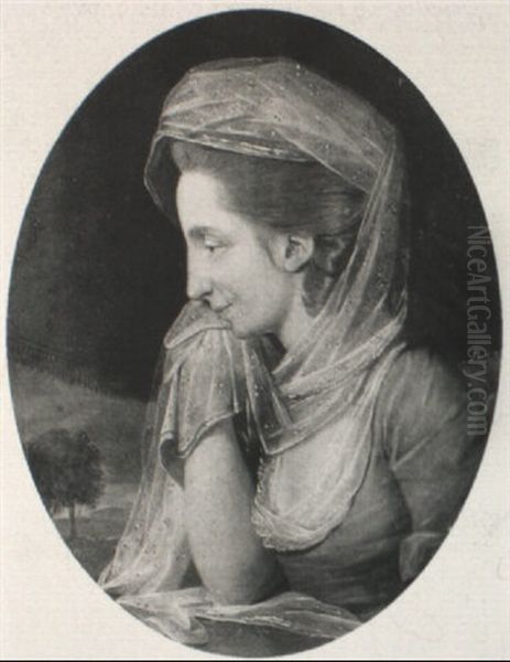 Portrait Of Mary Mountain, Seated Half Length At A Table - view 1