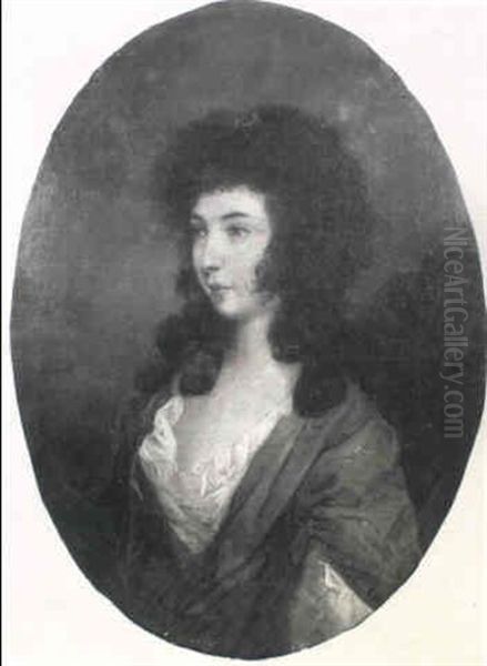 Portrait Of A Lady, Said To Be Miss Cholmoley, Small Half Length In A Green Dress With A White Chemise - view 1