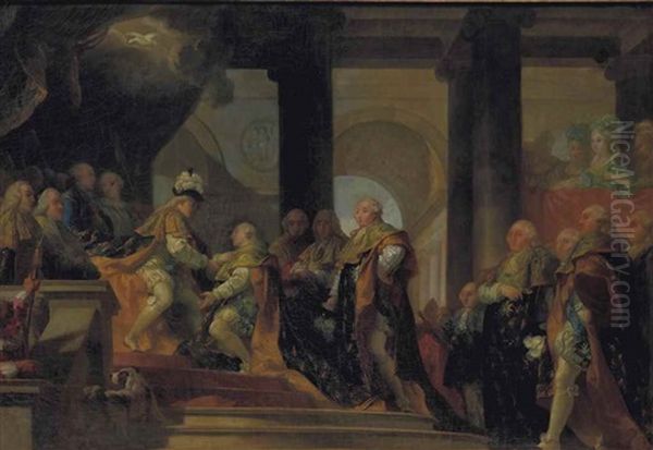 Louis Xvi Recevant Les Hommages Des Chevaliers De L"ordre Du Saint-esprit, En Tant Que Grand Maitre De L"ordre, Le 13 Juin 1775 - view 1