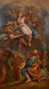 The Assumption Of The Virgin, Within A Painted Arch