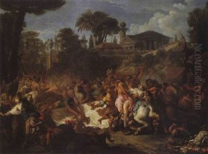 Le Combat Des Centaures Et Des Lapithes (les Noces De Pirithous Et D'hippodamie) by Gabriel Francois Doyen