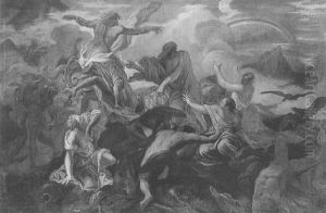 Scene Mythologique, Le Combat De Jupiter Et Saturne Scene Mythologique, Le Combat De Jupiter Et Saturne