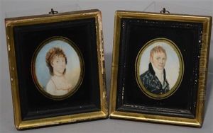 Portrait Miniatures Of Mr. And Mrs. Elija Brigham (2 Works)