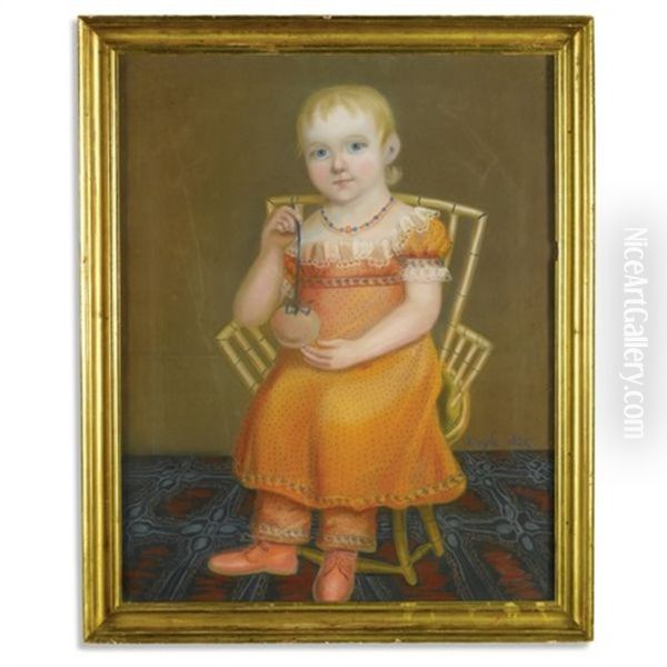 A Child Seated In Bamboo Chair - view 1