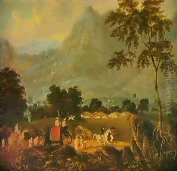 The Road From Calcutta To Patna With An Elephant And A Camel - view 1
