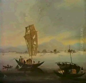 A View Of The Ganges With Dhows by Charles D'Oyly