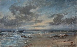 Stormy Weather By The Sea With A Mermaid Washed Ashore