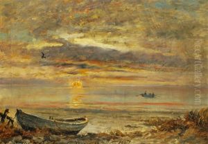 Sunset On A January Day In Skagen by Holger Drachmann