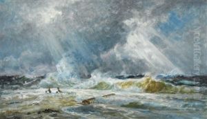 The Sea In Uproar At Grenen, Skagen by Holger Drachmann