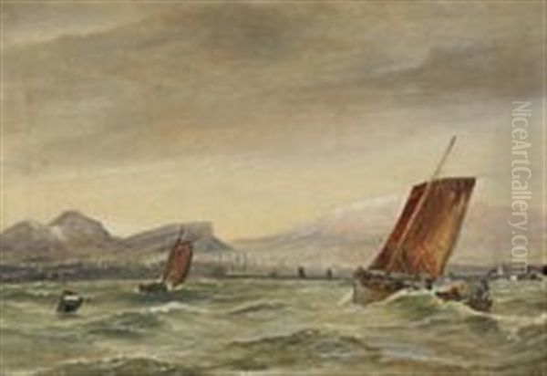 A Seascape With Two Sailing Ships Near A Rocky Coast - view 1