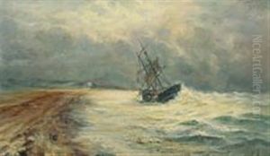 A Ship In Distress Near Skagen by Holger Drachmann