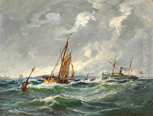 Seascape With A Fresh Breeze Off Kronborg - view 1