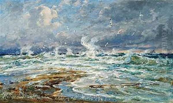 Fra Skagen, Hvor Skagerak Og Kattegat Modes Pa Grenen - view 1