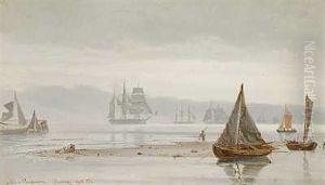 Parti Fra Hornbaek Strand I Morgendis by Holger Drachmann