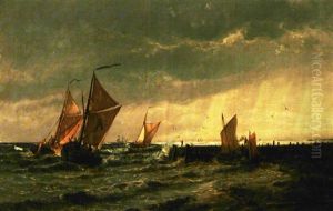 Fiskerbade Ud For Kysten Ved Vlissingen